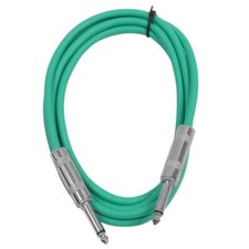 6 Foot Green TS to TS Patch Cable PA/DJ Cord 1/4 Inch TS Mono