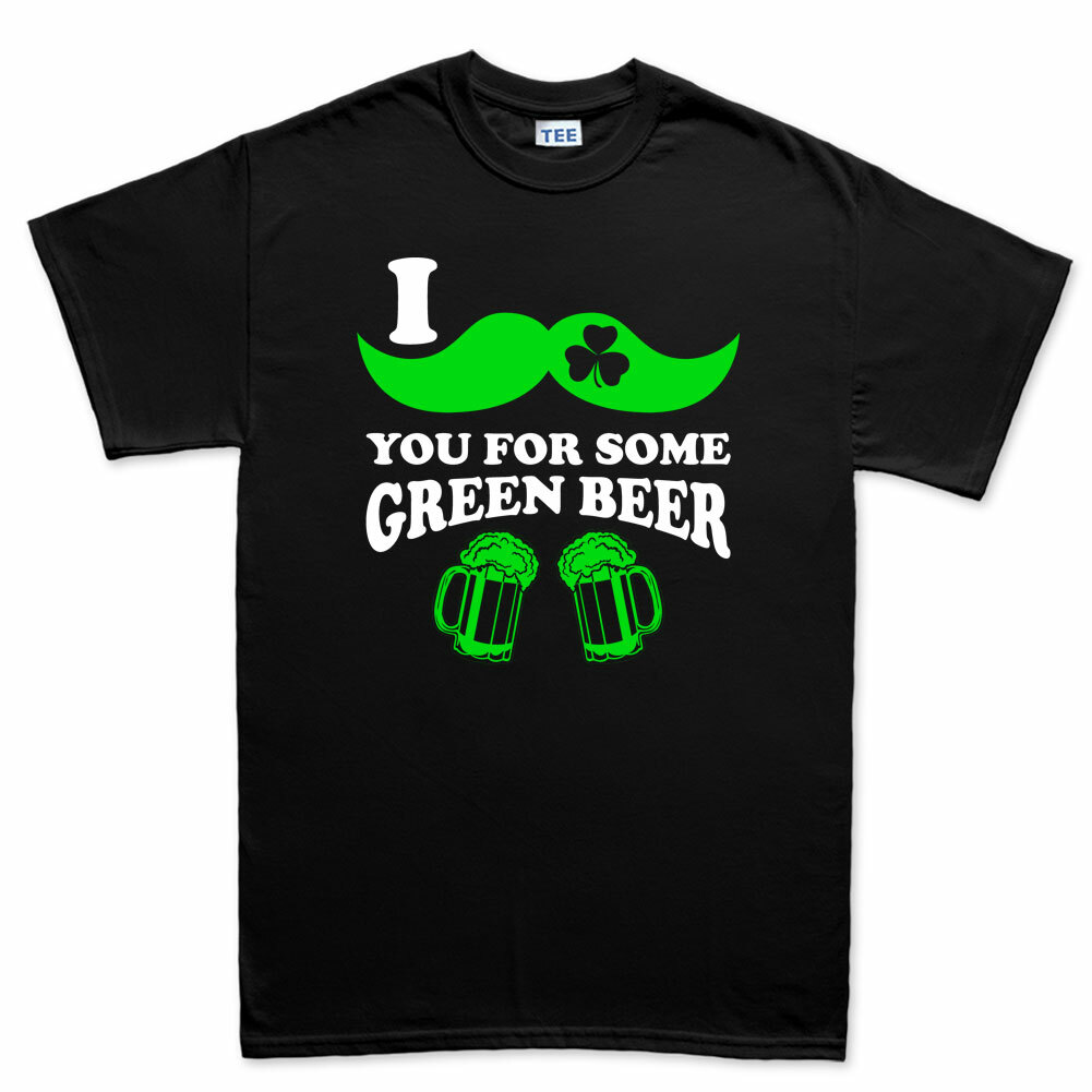 Moustache Mustache Green Beer Irish St Patrick's Day Shamrock T shirt
