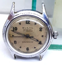 BUREN GRAND PRIX WATCH CAL 408 BALANCE OK SWISS VINTAGE RARE PARTS OR REPAIR