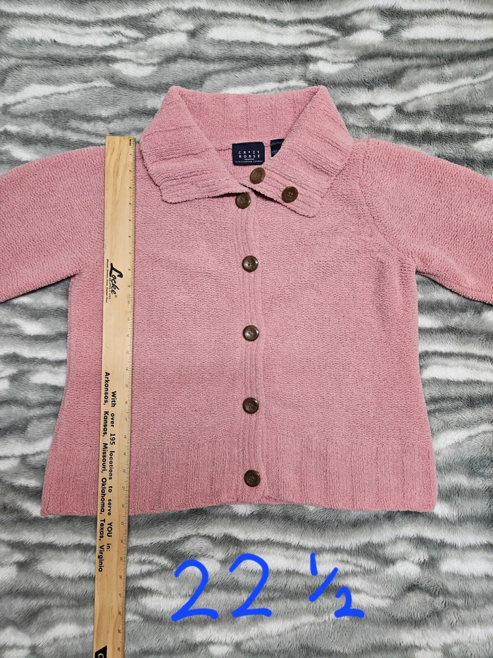 Vtg CRaZY HORSE A Liz Clairdane Company Women's Cardigan Buttoned Sweater Sz Lg - Image 4 of 4