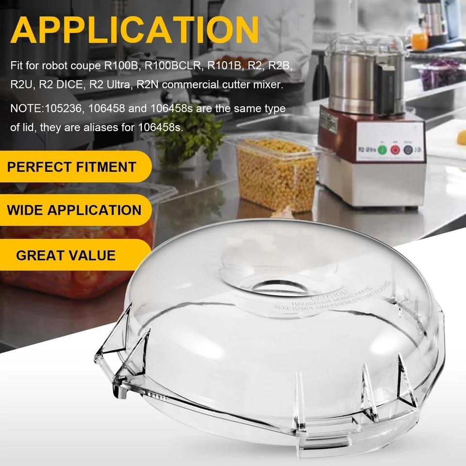 106458S Cutter Bowl Lid for Robot Coupe R100B, R100BCLR, R101B, R2, R2B, R2U, R2 - Image 2 of 4