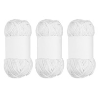 3 StüCk Samt Chenille Garn Dickes Flauschiges Klobiges Garn (Weiß, 80M)