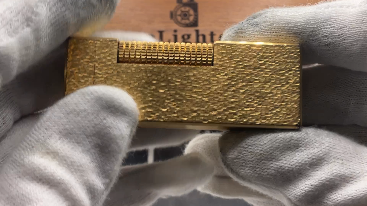 Dunhill Roller Gas Lighter Gold Sand Pattern _Ultrasonically
