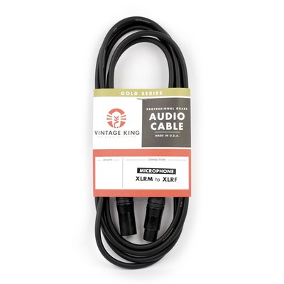 Vintage King Gold Series Studio Mic Cable - 3' (Demo Deal)