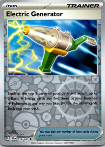 Electric Generator 079/091 Paldean Fates Reverse Holo Uncommon Trainer