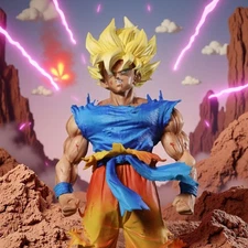 Super Saiyan Figure: Ultra Instinct Goku Battle Damaged Dual Head Statue No-Box