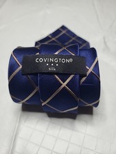 Covington Tie Blue Gold Geometric Silk 58x3.5