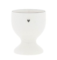 Bastion Collections - Eierbecher Keramik Weiß Herz In Schwarz Li/Egg Cup 002 Bl