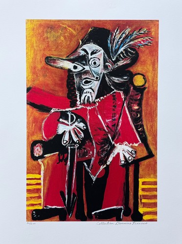 Pablo Picasso MUSKETEER Estate Signed & Numbered Giclee Art 26" x 20" - Picture 7 of 8
