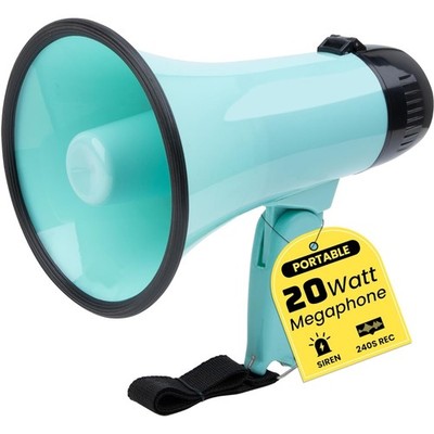 Ultra-Portable 20W Megaphone with Siren, Recording Function & Easy Carry Handle