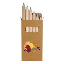 6 x 'Autumn Fruits' Short 85mm Pencils / Coloured Pencil Set PE00083322