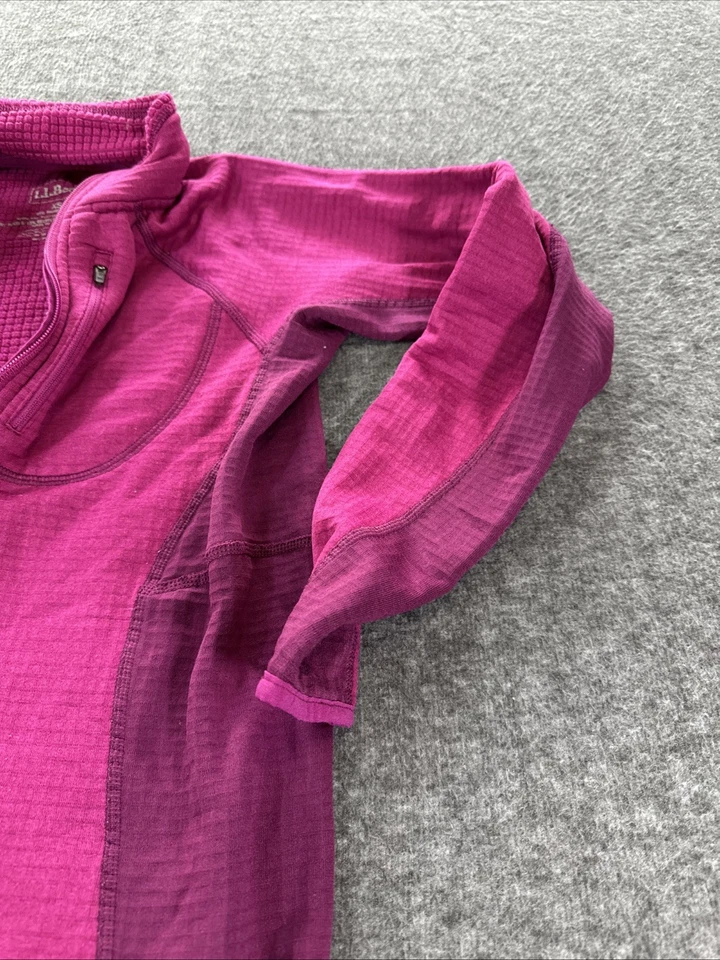 LL Bean Mujer Fucsia 1/4 Cremallera Polar Sudadera Talla XS Foto 3 de 4