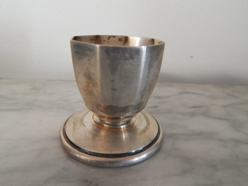 ANCIEN COQUETIER  Art Déco en ARGENT Poinçonnés Minerve 1 Titre - Photo 2/4