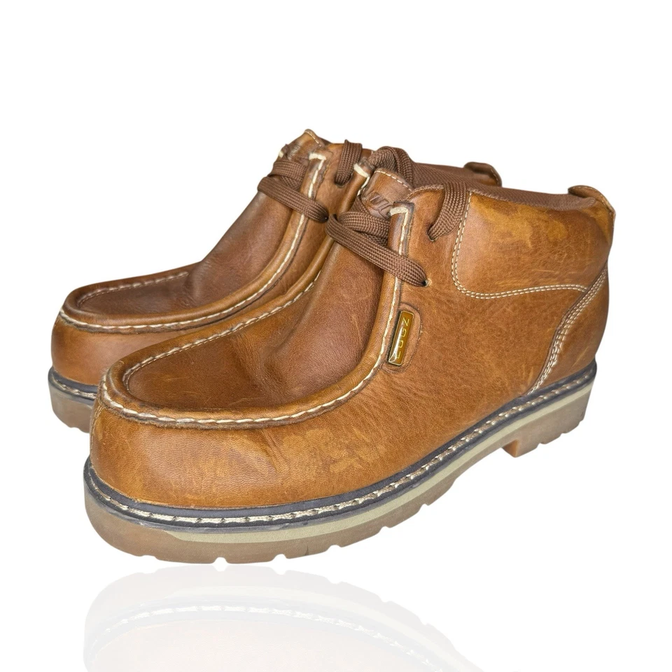 Zapatos Lugz Strutt para Hombres 8 Botas Chukka de Cuero Tostado con Cordones Informales Cómodas Y2K Foto 3 de 4