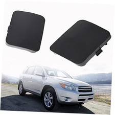 2 PCS Front Left Right Bumper Tow Hook Eye Cover Cap Black Replacement for