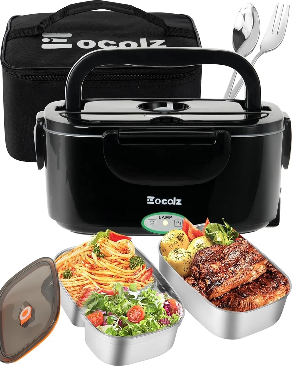 Set 5 Piatti Divisori In Acciaio Inox Con Coperchio – Bento Box 5 Scomparti Per Pasti Equilibrati (27,9x22,1x4,3 Cm) - 4
