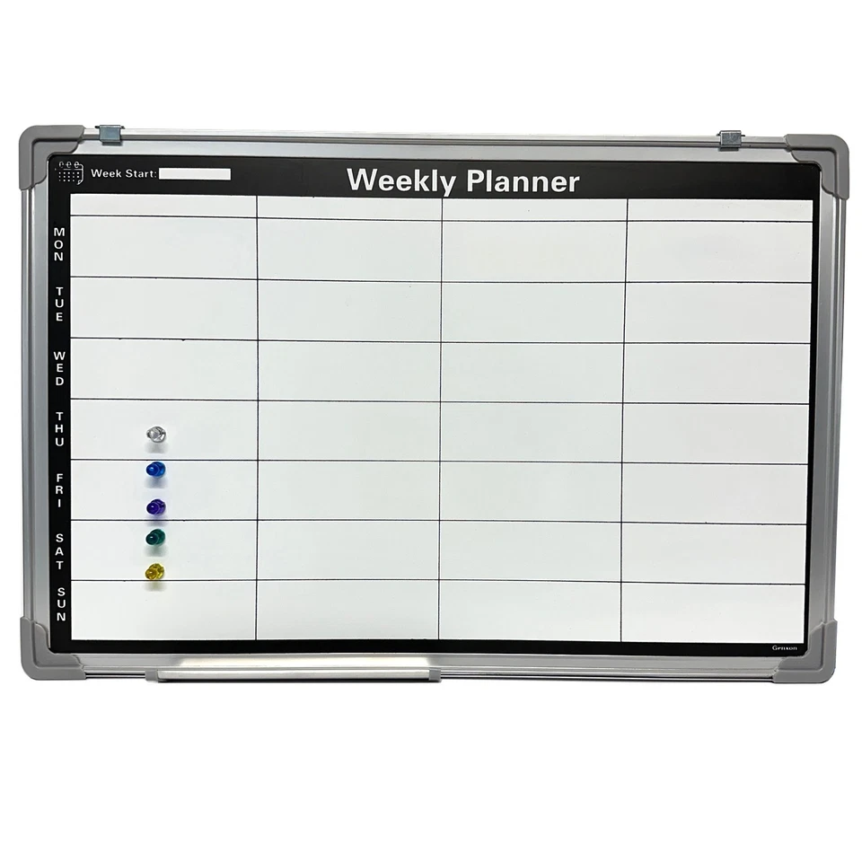 Magnetic Weekly Planner Organiser Memo Notice Board Time Table Meal Planner - Image 3 of 4