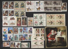 CHRISTMAS STAMPS USA Vintage Collection of Unused Holiday Stamps As Shown