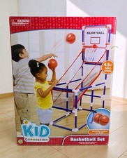 Kid Connection Basketball Set 4.5 Ft Tall Goal 2 Balls Pump NIB Indoor Kids