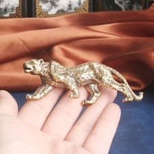 Leopard Statue Panther Figurines Brass Ornaments for Home Office Decorations