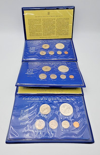 Lotto di 3 set 1973 Isole Vergini Britanniche prima moneta non circolati. H518