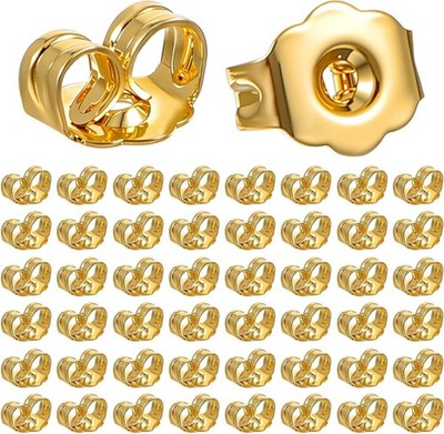 50 Stck. Gold Schmetterling Ohrring Rückseiten Sicher Hypoallergen Ohrstecker Ersatz