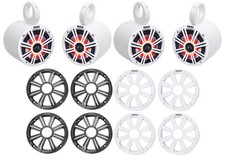  4 KICKER 45KM654L 6.5" 390w White Marine Wakeboard Tower LED Boat Speakers