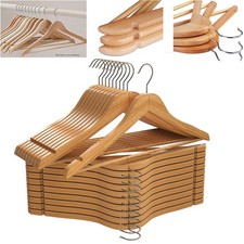 10-30 PACK Natural Wood Solid Wood Clothes Hangers Coat Hanger With Cut Notches