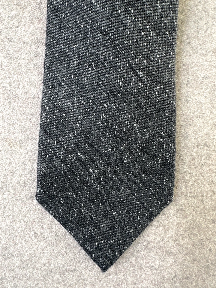 KITON Napoli семь складной серый шерсти шелковый твидовый галстук новый с Ярлыками - Изображение 2 из 4