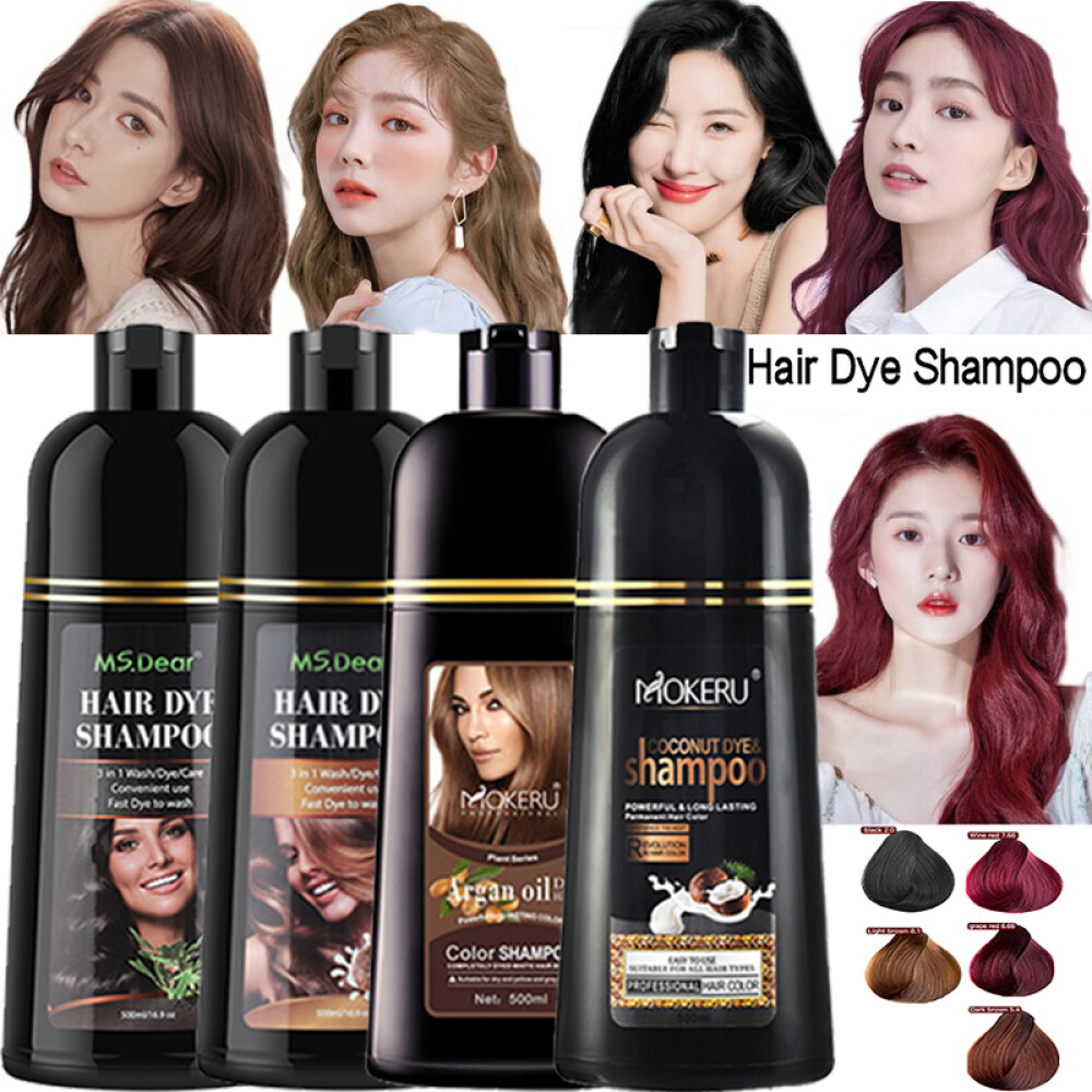 Mokeru Permanent Hair Color Dye Shampoo Dye Natural Coconut/Argan Oil