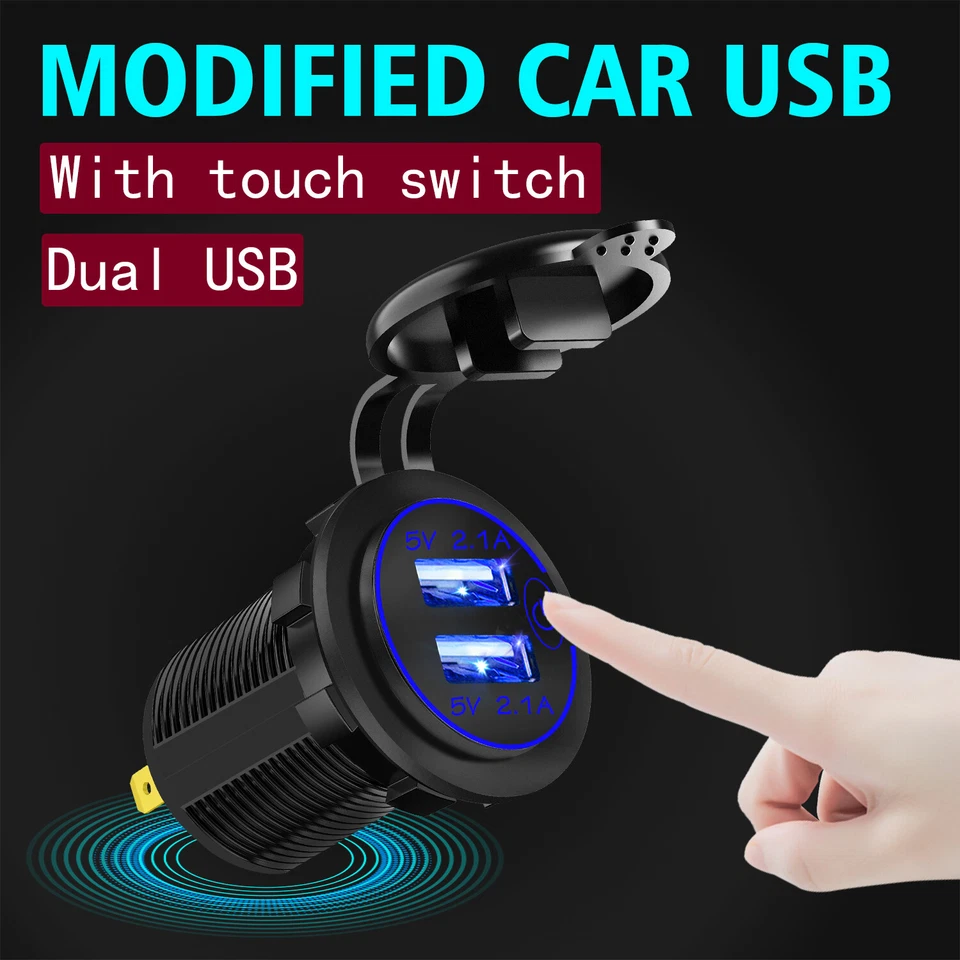 12V 4.2A Dual USB Fast Charger Car Cigarette Lighte Socket Power Adapter Outlet  - Image 2 of 4