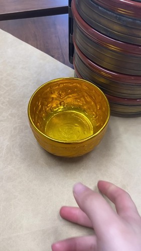 Thai Traditional Aluminium Water Bowl USA.SELLER!!!Gold Color New Size 4" 2 PC - Video 1 of 1