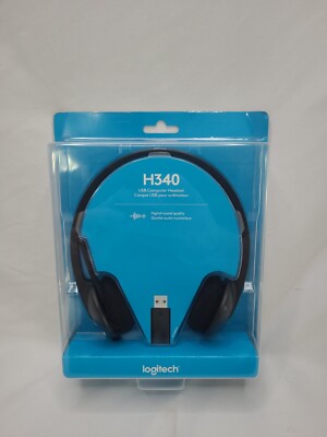 Logitech H340 Wired USB Computer Headset - Black - NEW