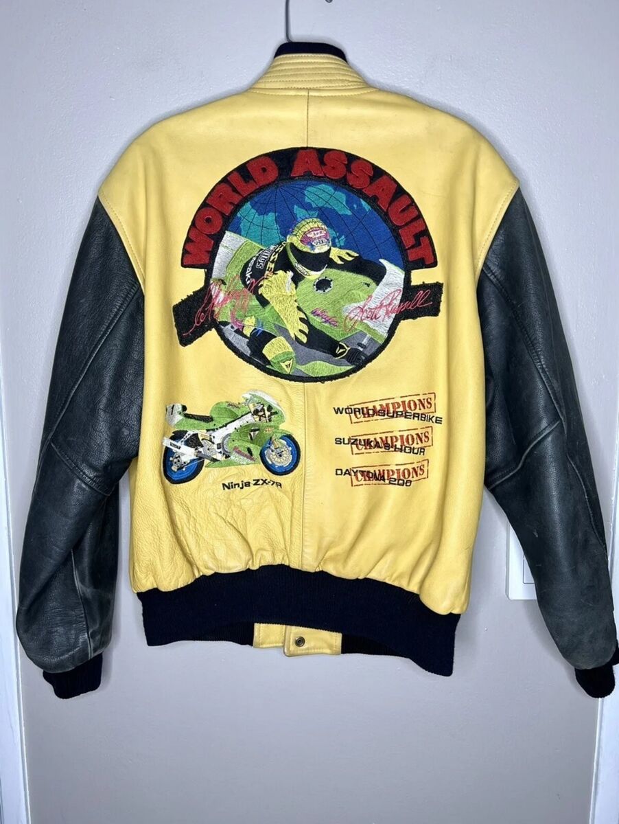 Scott Russell/Rob Muzzy Kawasaki Superbike 1993 Embroidered Leather Jacket M
