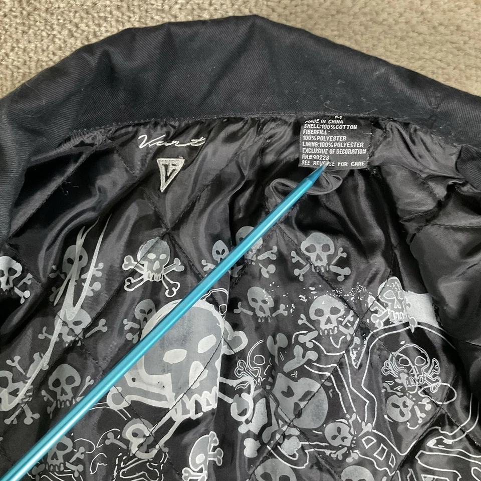 Vurt Men's M Skull Tapestry Art Lining  Design Inside Full Zip Jacket Y2K Black - Image 4 of 4