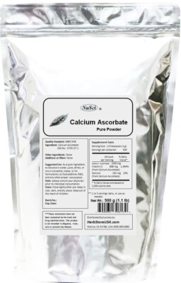 NuSci 100% pure 500g (1.1 LB) Calcium Ascorbate (Buffered Vitamin C) Powder 