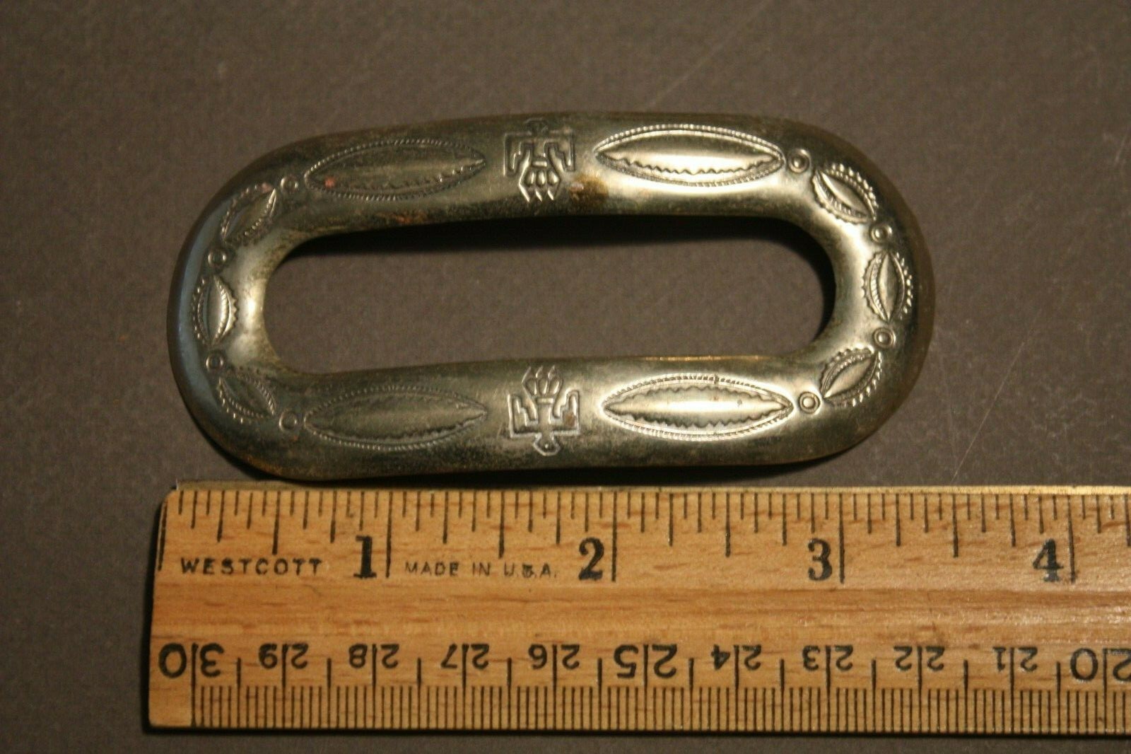 VINTAGE SILVER TONE THUNDERBIRD SOUTHWESTERN DESIGN BELT LOOP JEWELRY