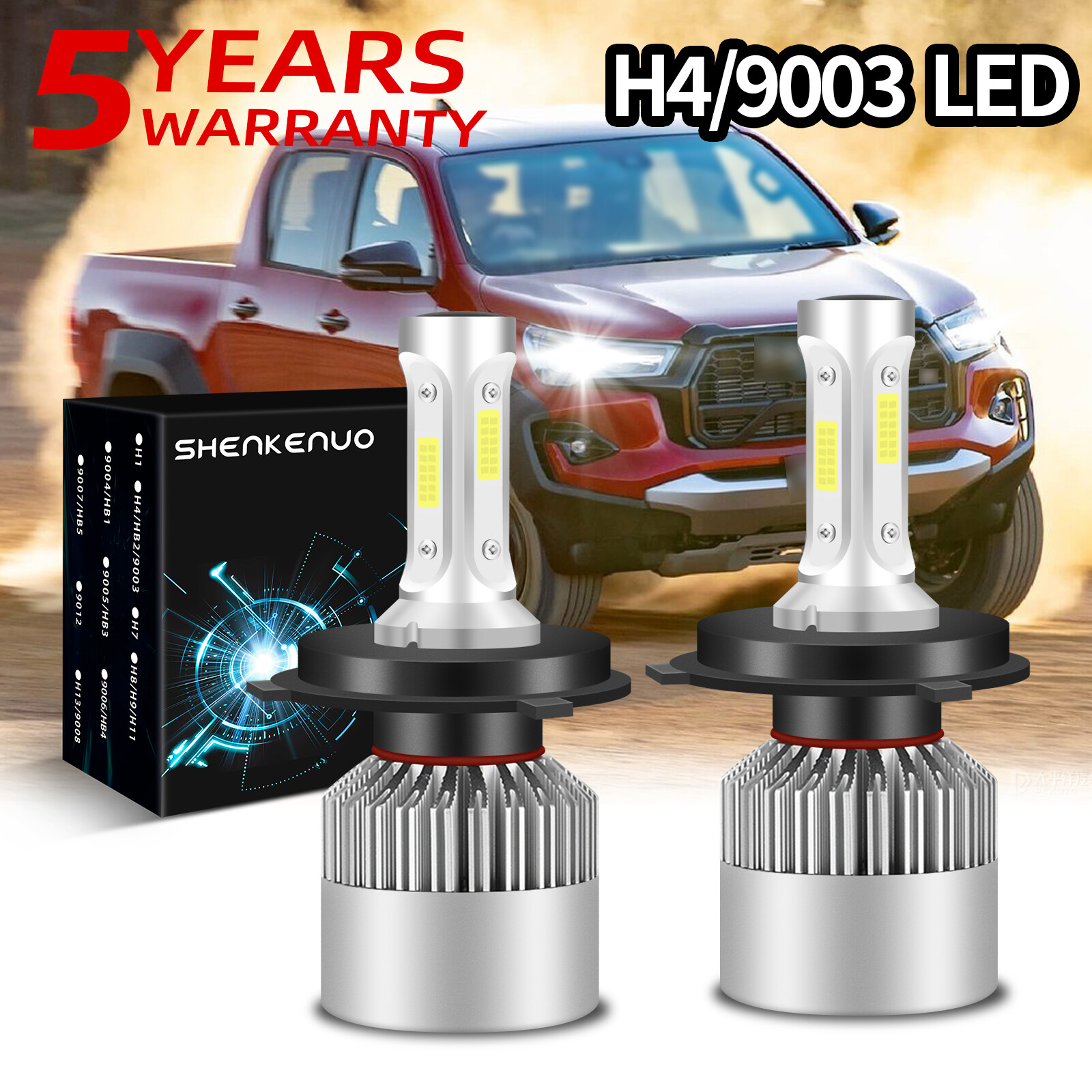 H4 9003 LED Headlight Bulb Bulb Upgrade for Toyota Hilux 4X4 Ute