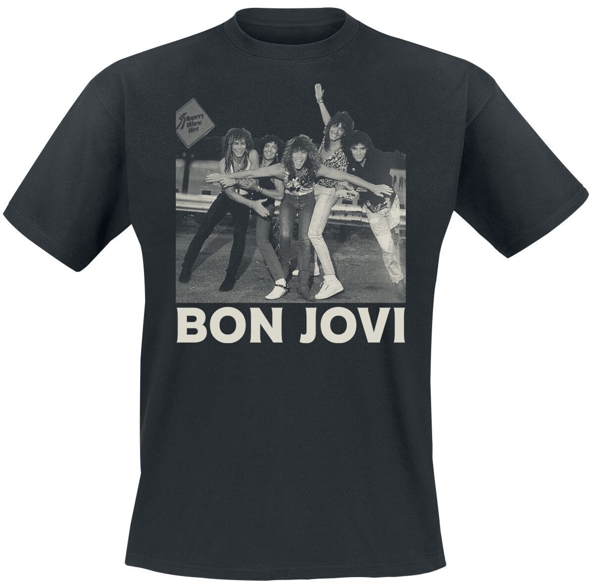 Футболка с изображением группы Bon Jovi Herren Photo schwarz-Товары Группы 3990₽