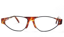 Club LA 5201 Combination Oval Geometric Black Blond Eyeglasses 90s Austria NOS