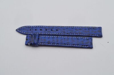 CHOPARD LEDER ARMBAND 15MM FÜR DORNSCHLIESSE 12MM VINTAGE BLAU