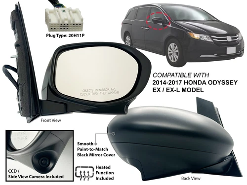 Mirror for 2014-2017 HONDA ODYSSEY EX EX-L Model W/ Camera Heated Passenger Side