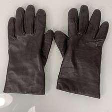 ARIS Vintage Women's Dark Brown Soft Leather Gloves Lined Size 7.5