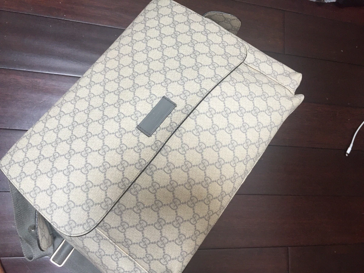 GG Supreme baby changing bag in Beige GG Canvas