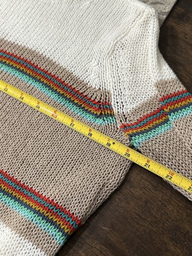 Anthropologie Wooden Ships Sweater Heart Accent Stripes Open Knit Small/medium - Picture 7 of 9
