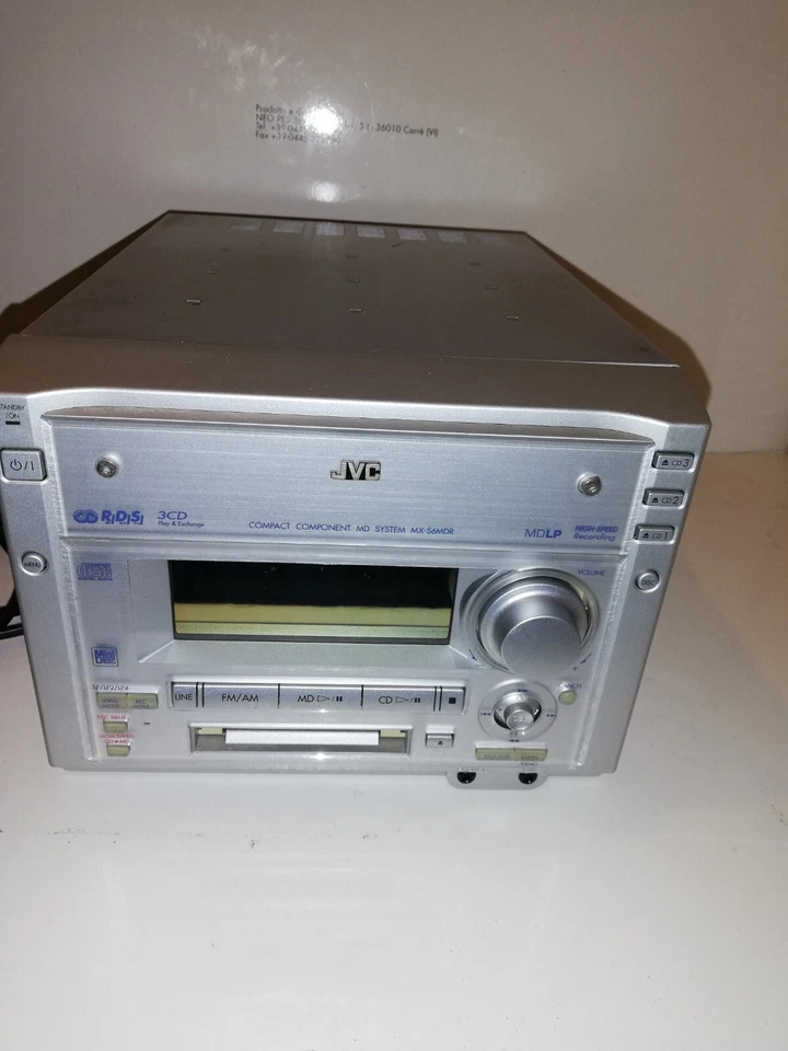 JVC COMPACT COMPONENT MD SYSTEM MX-S6MDR TUNER LECTEUR 3 CD MINIDISC FONCTIONNE