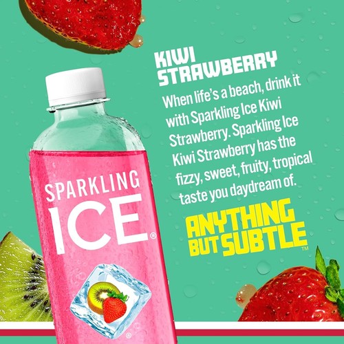 Sparkling Ice, Kiwi Strawberry Sparkling Water, Zero Sugar Flavored Water, with - 第 5/6 張圖片