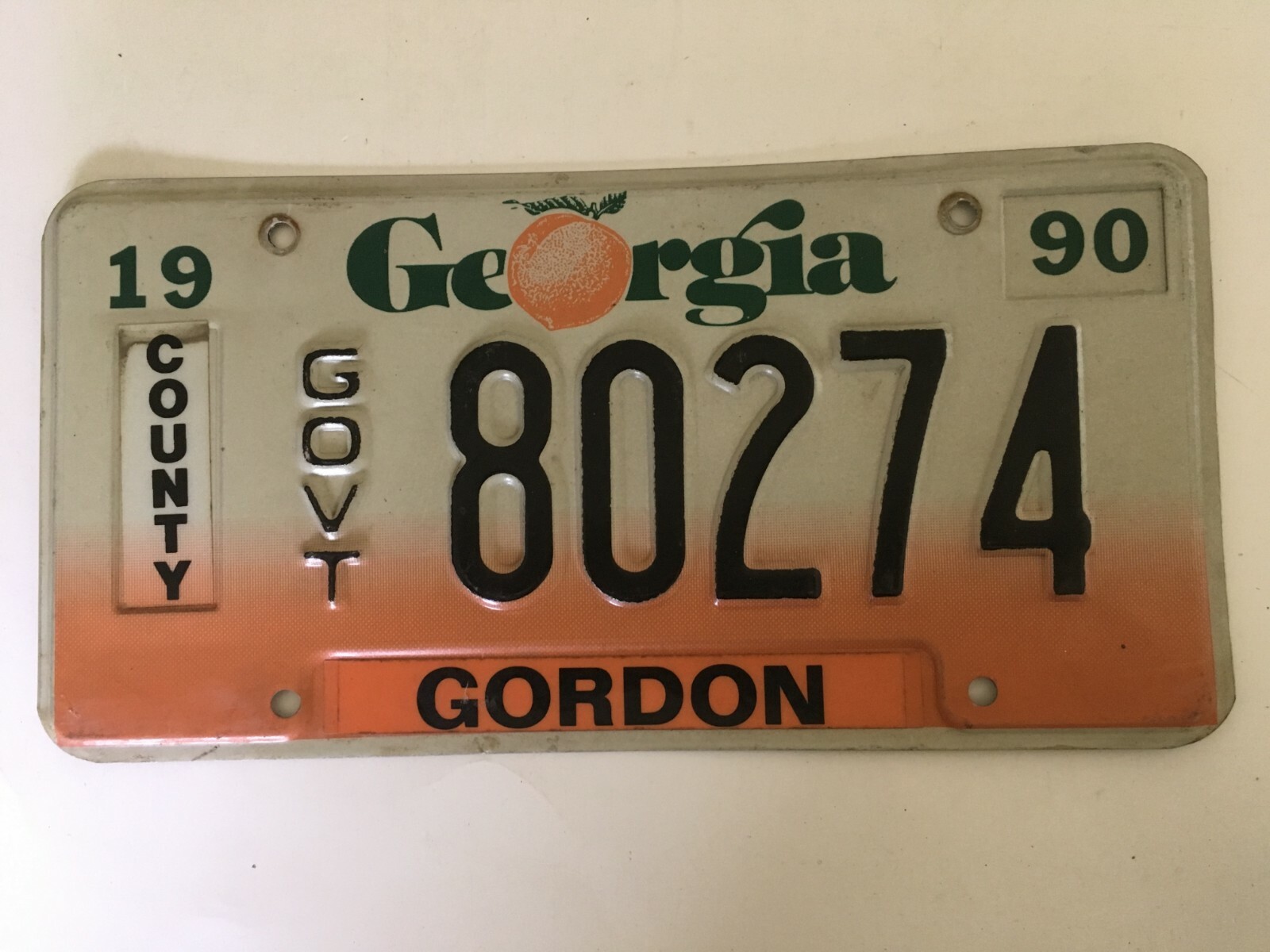 1990 Government License Plate Gordon County All Original eBay