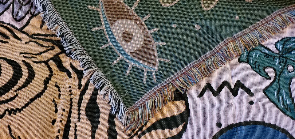 Nueva manta tejida tigre alado afgana Foto 4 de 4