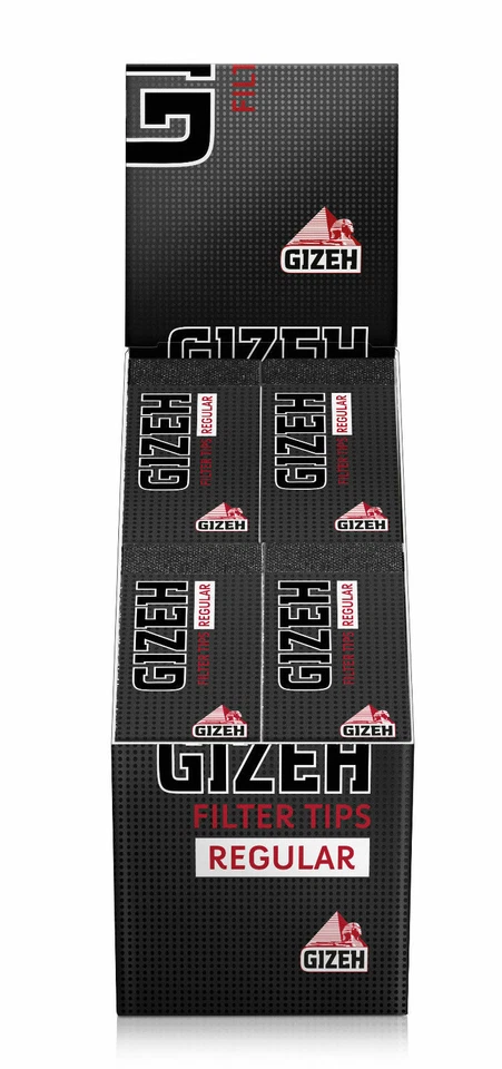 Gizeh Black Filter Tips Regular je 35 Blatt pro Heft für Zigarettenpapier